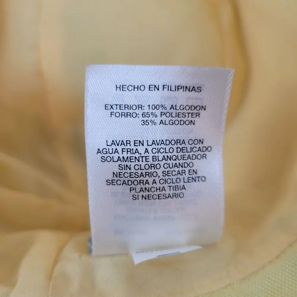 Jantzen Wide Brim Yellow Tropical Floppy Sun Hat 100% cotton beach vacation fun